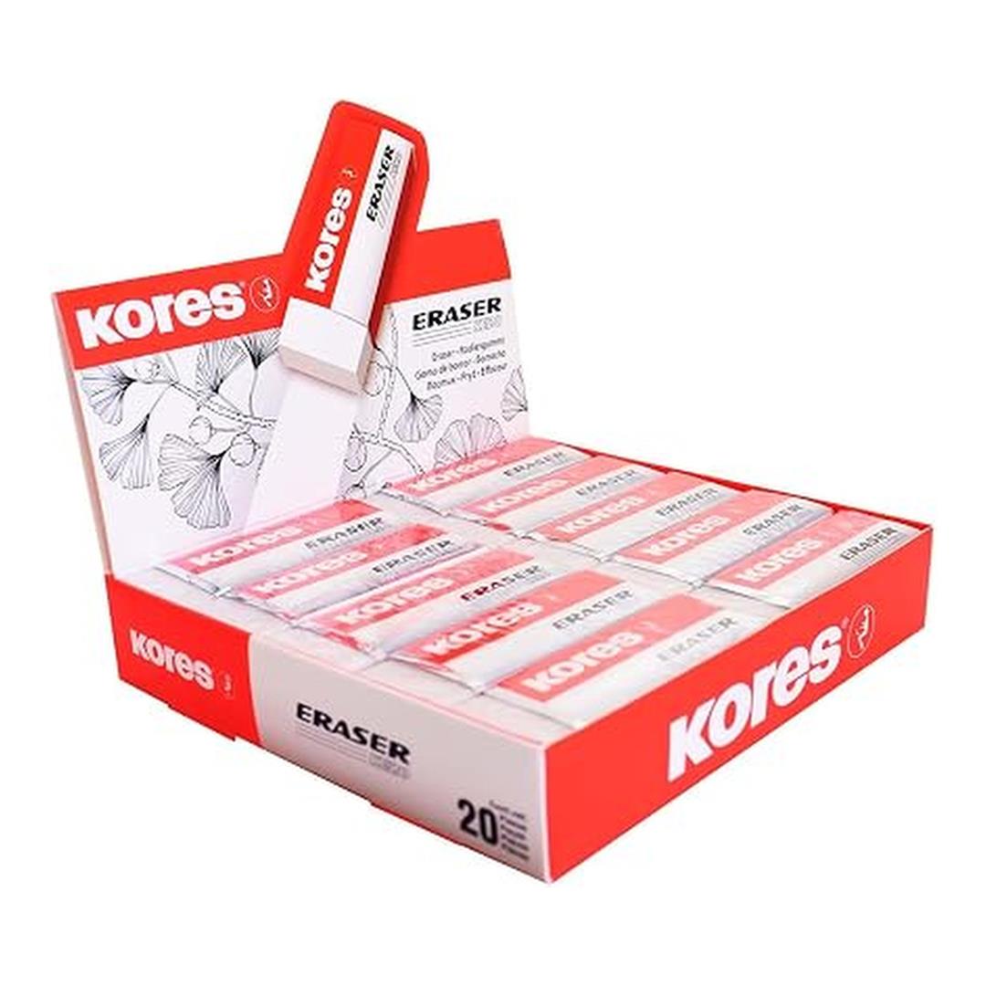 Kores Large Sleeved Eraser 60 x 21 x 10mm 20-pack EC-40201