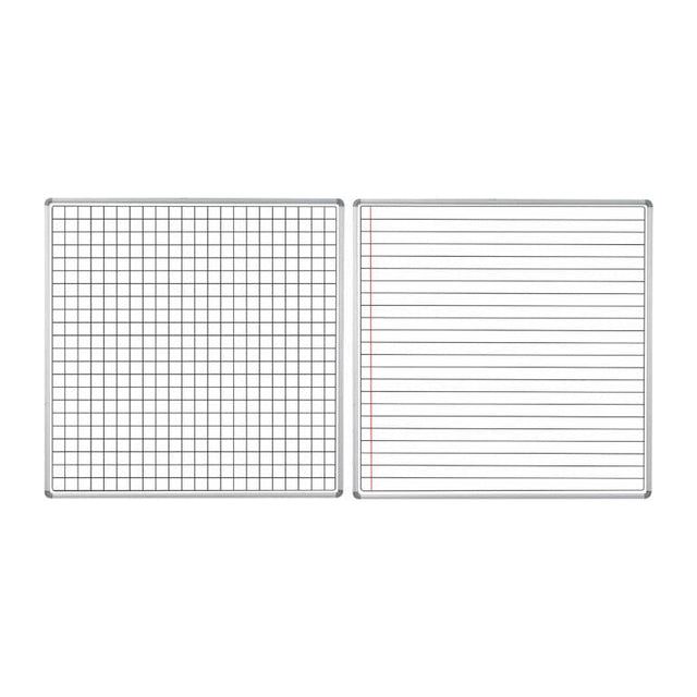 Parrot Educational Board Magnetic Whiteboard 1220x1210mm Squares and Lines Swing Leaf Option B ED4352