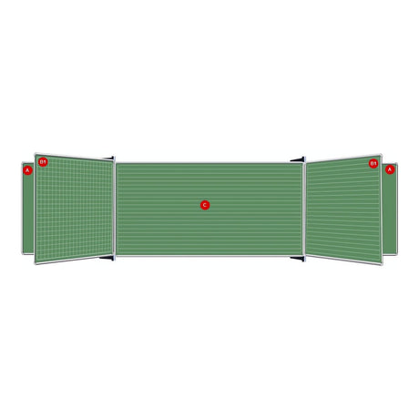 Parrot Non-Magnetic Educational Chalkboard 1220x1210mm Chalk Lines 1 Side Swing Leaf Option B ED6152