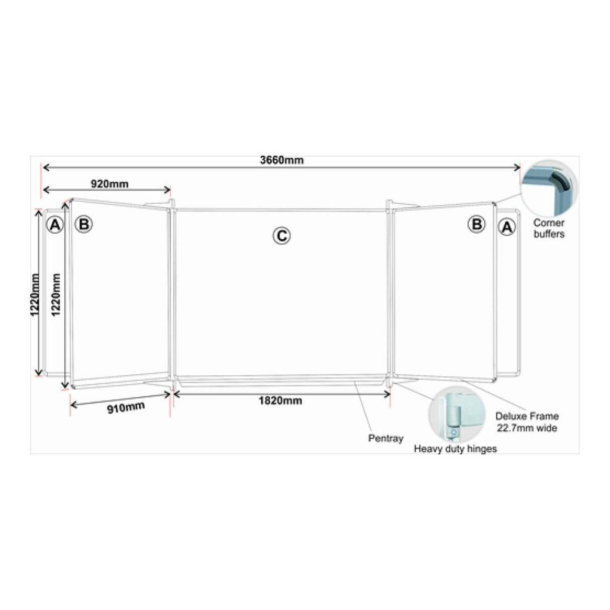 Parrot Non-Magnetic Educational Chalkboard 1220x1210mm Squares 1 Side Swing Leaf Option B ED6252