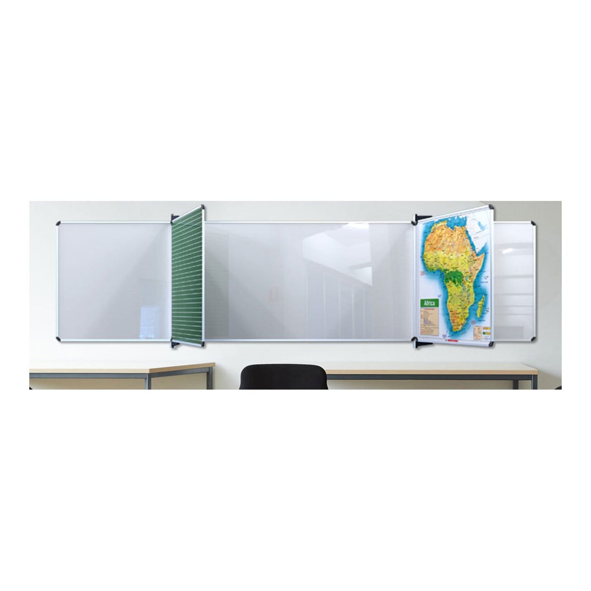 Parrot Non-Magnetic Educational Chalkboard 1220x1210mm Squares 1 Side Swing Leaf Option B ED6252