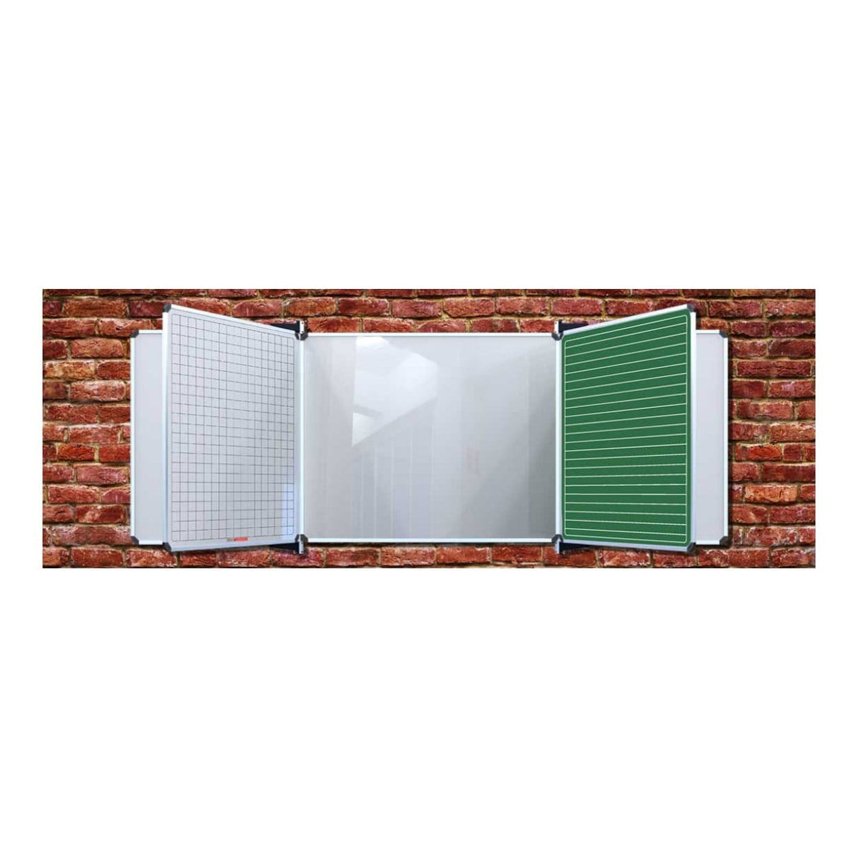 Parrot Non-Magnetic Educational Chalkboard 1220x1210mm Squares 1 Side Swing Leaf Option B ED6252