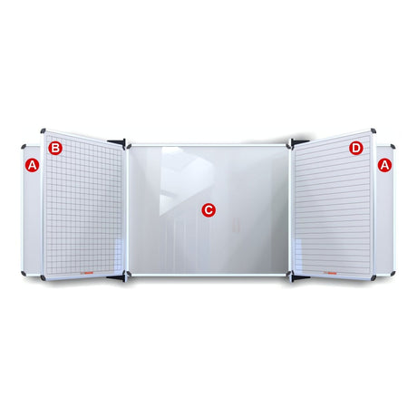 Parrot Educational Board Magnetic Whiteboard 1820x1220mm Centre Panel Option C ED7068