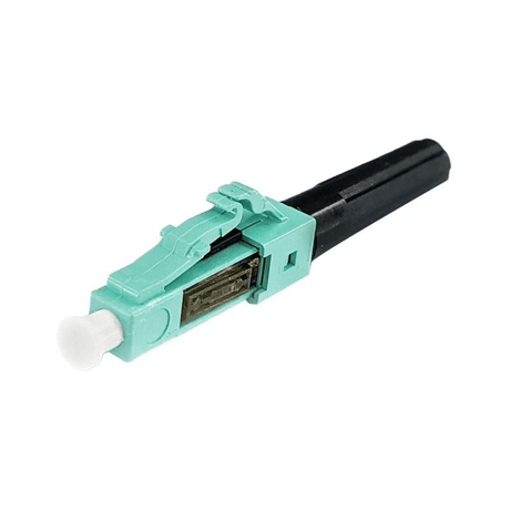 EasyFiber Field-Assembly LC Simplex Multimode 50/125 OM3 / OM4 Fiber Connector Aqua EF-CON-MM-LC