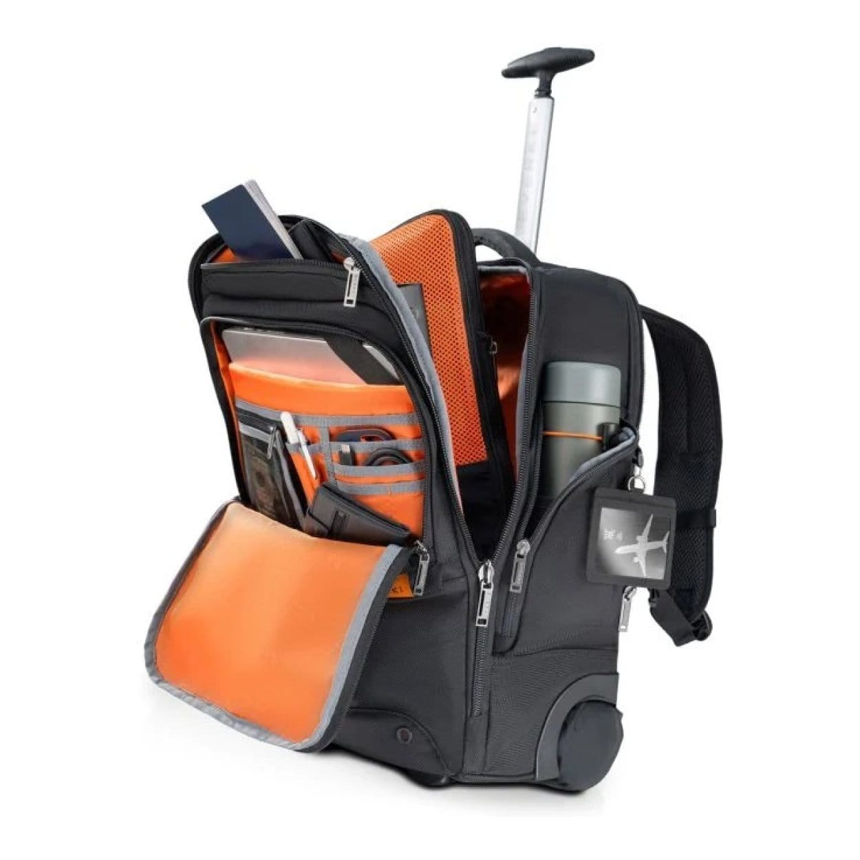 Everki 16-inch Wheeled 123-Eco Notebook Backpack Black and Orange