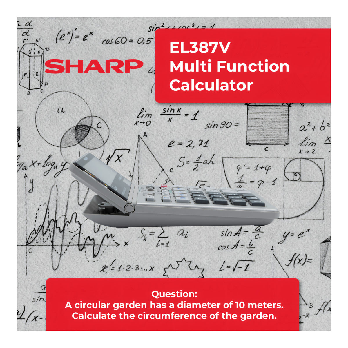 Sharp EL-387V Multifunction 12-Digit Desktop Calculator