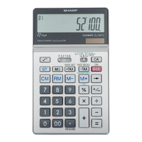 Sharp EL-387V Multifunction 12-Digit Desktop Calculator