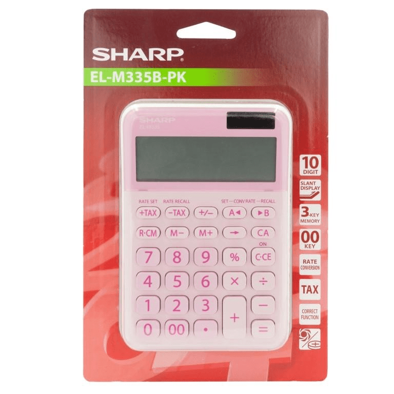 Sharp EL-M335B-PK 10-digit Desk Calculator Pink