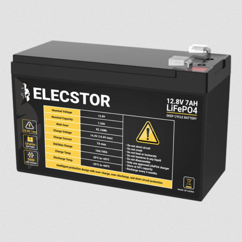 Elecstor 12V 7A LIFEPO4 Battery ELE-12V7ABT