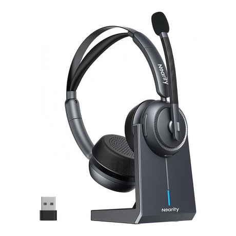 Nearity Wireless Bluetooth Headset with Mic and Charging Stand Black EP320