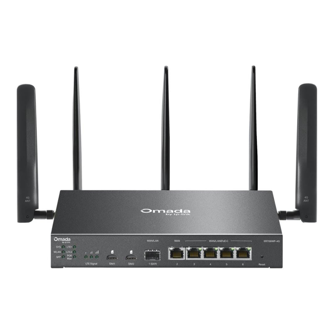 TP-Link Omada ER706WP-4G 4G+ AX3000 Wireless Router - Gigabit Ethernet Dual-band 2.4GHz and 5GHz