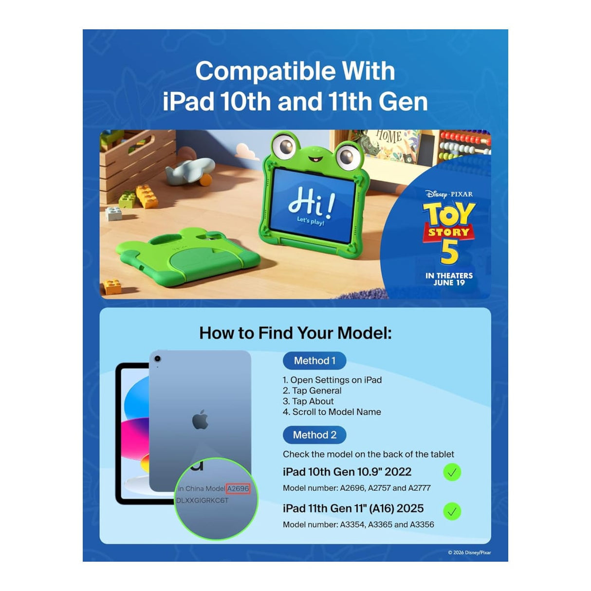 Belkin Disney and Pixar Toy Story 5 Lilypad Tablet Protective Case for iPad A16 11 and 10.9 EVA003HQGR-PX