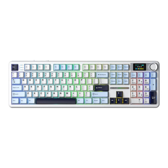 Aula Mechanical Gasket LCD Full Multimode Keyboard Black and Grey F108-BKGR