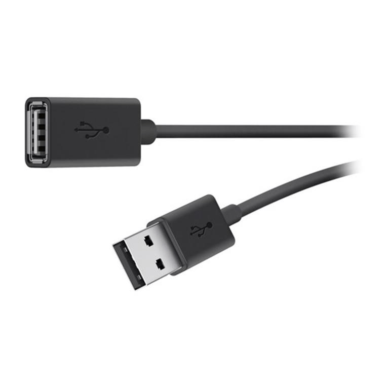 Belkin USB 2.0 Type-A Male to Female 3m Extension Cable Black F3U153BT3M