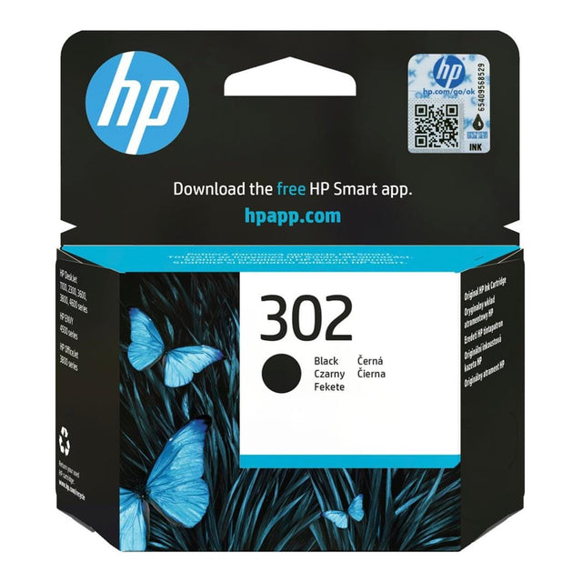 HP 302 Black Printer Ink Cartridges Original F6U66AE Single-pack