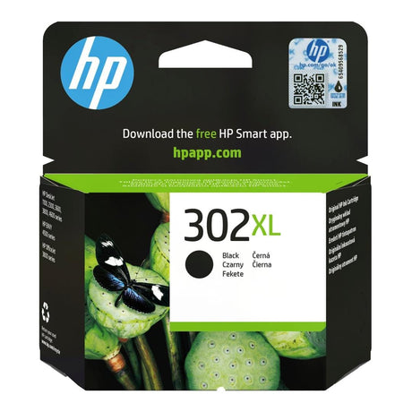 HP 302XL Black High Yield Printer Ink Cartridges Original F6U68AE Single-pack