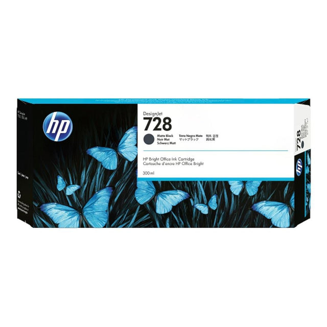 HP 728 DesignJet Matte Black High Yield Ink Cartridge Original F9J68A Single-pack