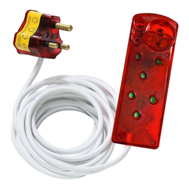 Ellies 5m 4-way High Surge Extension Lead White FBWPX4/5(V1)