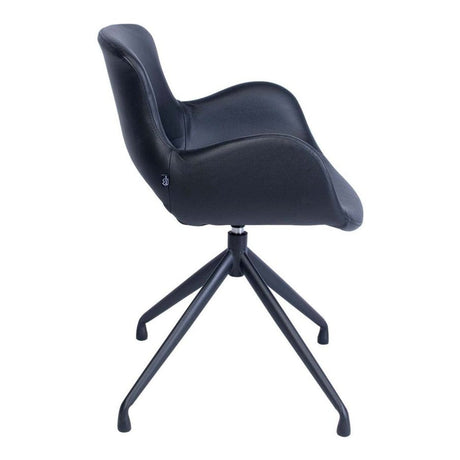 Everfurn Luna Modern Lounge Chair Sleek Black PU Design FD-CC-LC-53
