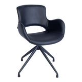 Everfurn Luna Modern Lounge Chair Sleek Black PU Design FD-CC-LC-53