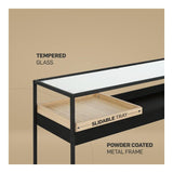 Everfurn Millenium Console Powder Coated Steel Frame with Tempered Glass FD-CON-01