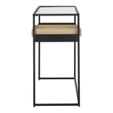 Everfurn Millenium Console Powder Coated Steel Frame with Tempered Glass FD-CON-01