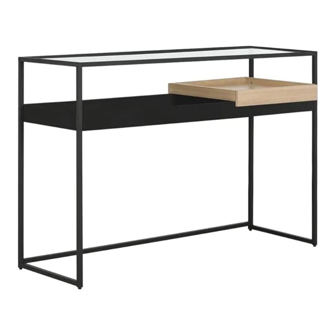 Everfurn Millenium Console Powder Coated Steel Frame with Tempered Glass FD-CON-01