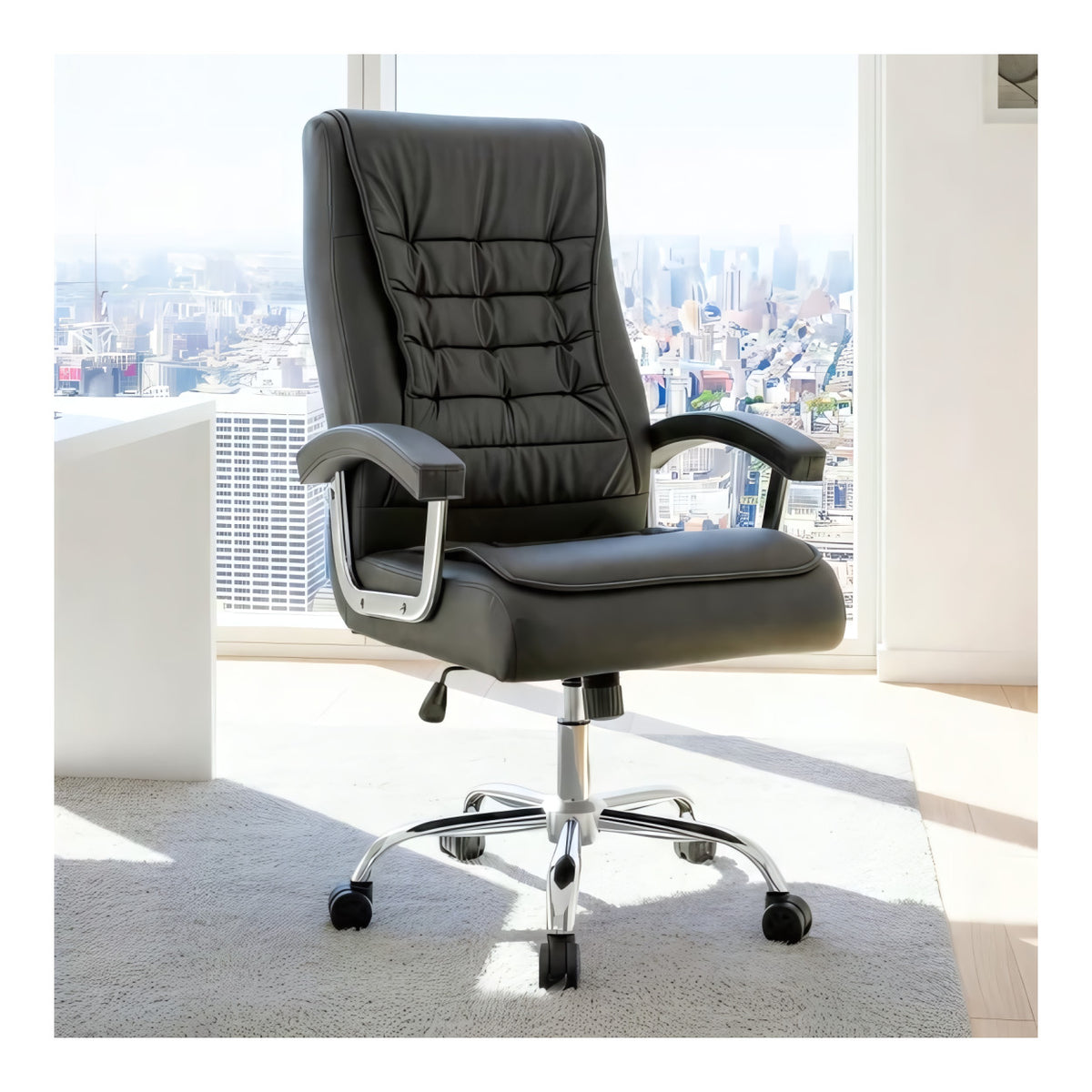 Everfurn Louis High Back Office Chair Coffee FD-OC-HB-83-BRWN