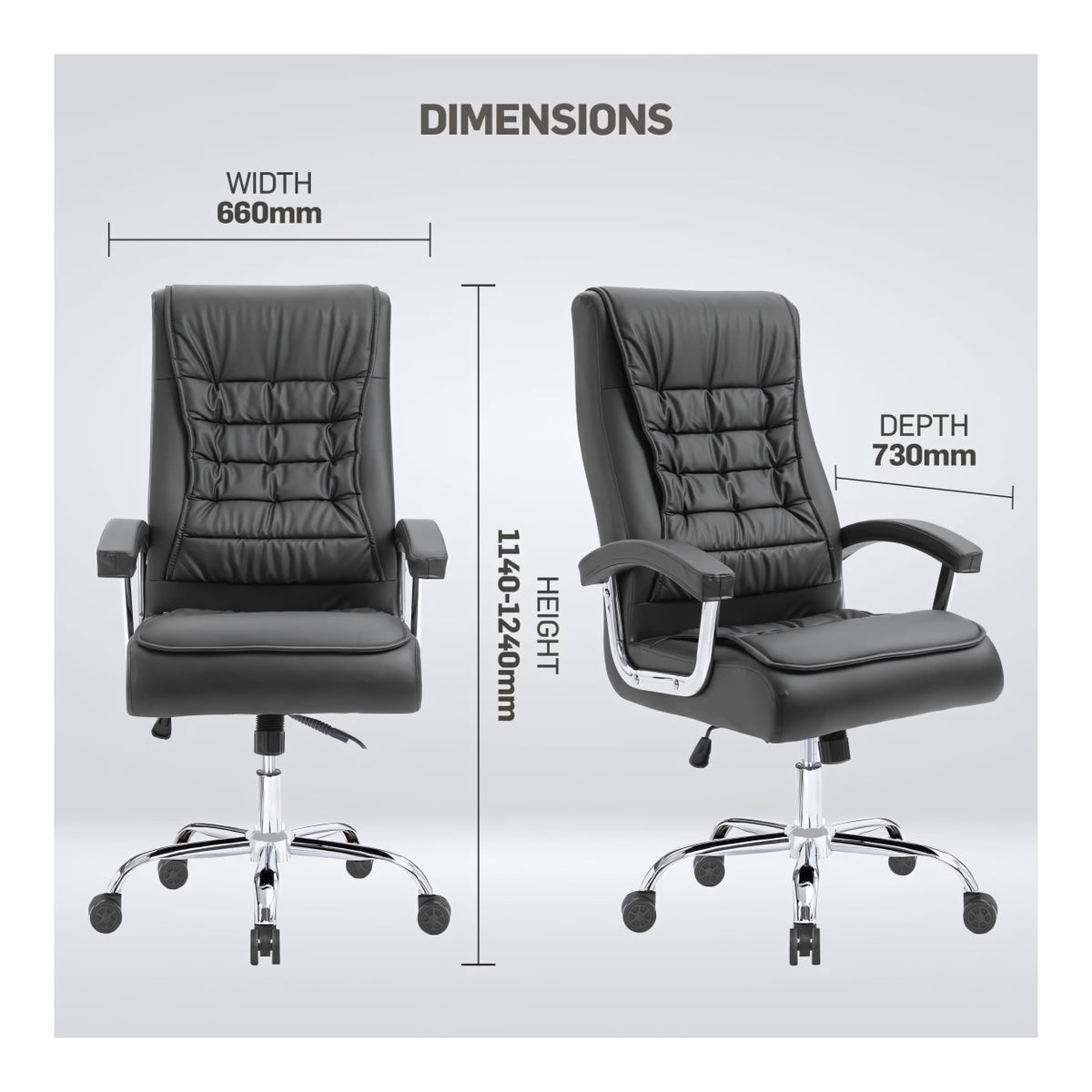 Everfurn Louis High Back Office Chair Coffee FD-OC-HB-83-BRWN
