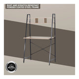 Everfurn Vesa Office Desk Oak and Black FD-OD-01-BLK