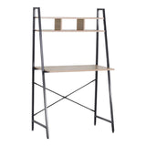 Everfurn Vesa Office Desk Oak and Black FD-OD-01-BLK
