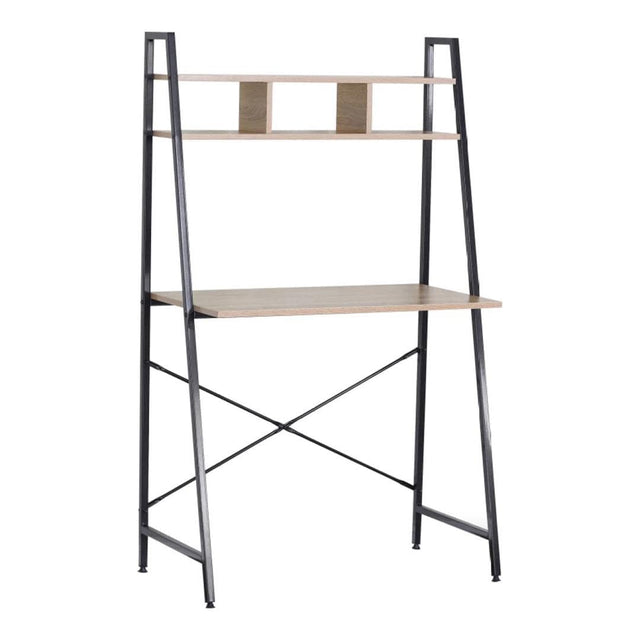 Everfurn Vesa Office Desk Oak and Black FD-OD-01-BLK