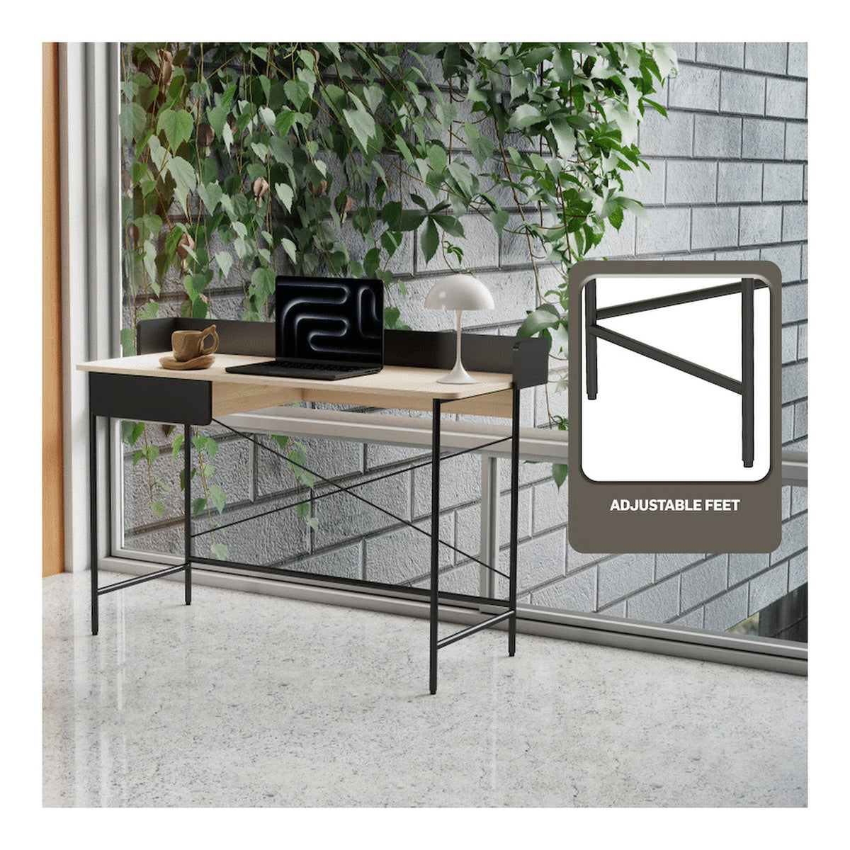 Everfurn Rico Office Desk FD-OD-15-BLNT