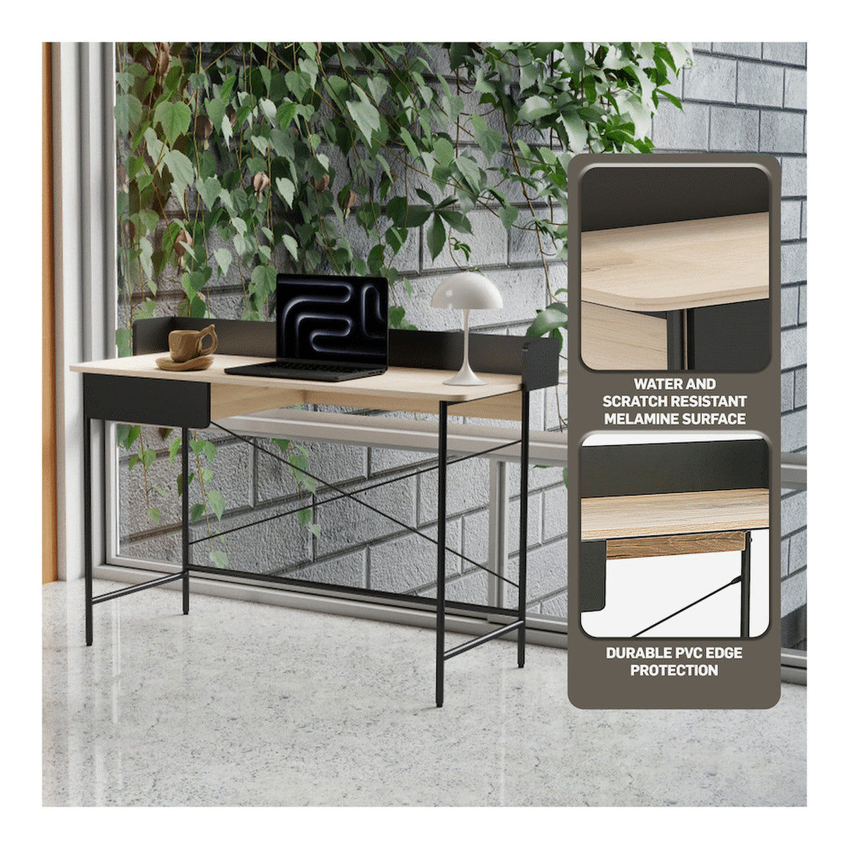 Everfurn Rico Office Desk FD-OD-15-BLNT