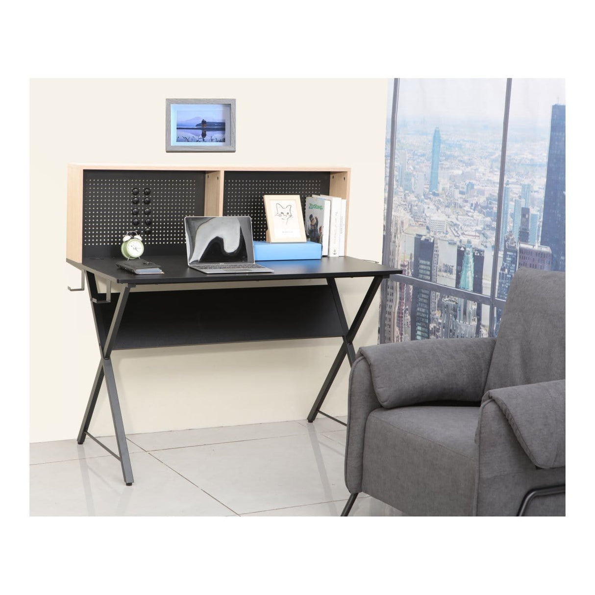 Everfurn Corin Office Desk Black FD-OD-23