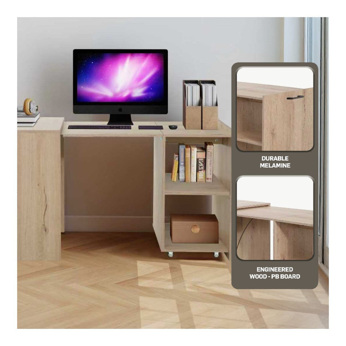 Everfurn Adaptive Desk Brown FD-OD-74-BRWN