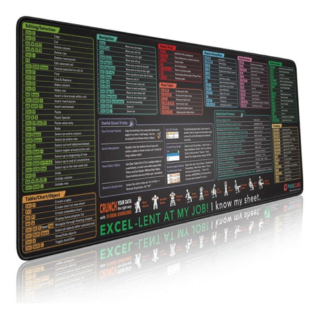 Everfurn Excel Hot Keys Large Desk Mat FD-OD-AC-04-BLK