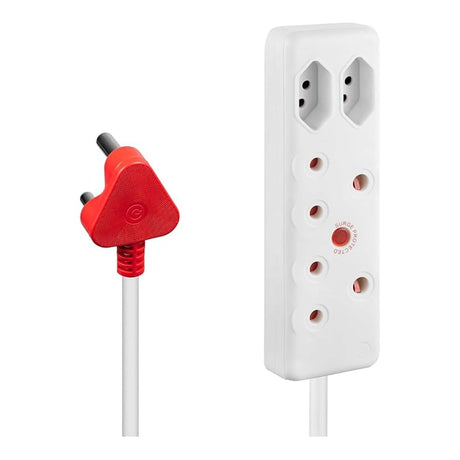 Ellies 5m 4-way Medium Surge Extension Lead White FEE2X/5WS(V2)