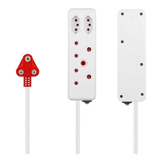 Ellies 5m 4-way Medium Surge Extension Lead White FEE2X/5WS(V2)