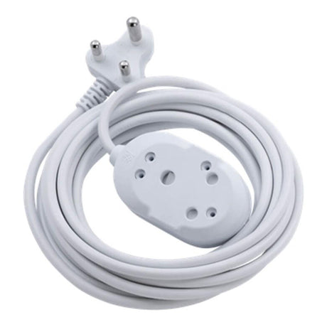 Ellies 5m Back-to-Back Heavy-Duty Extension Lead White FEHBW2X/5WJ