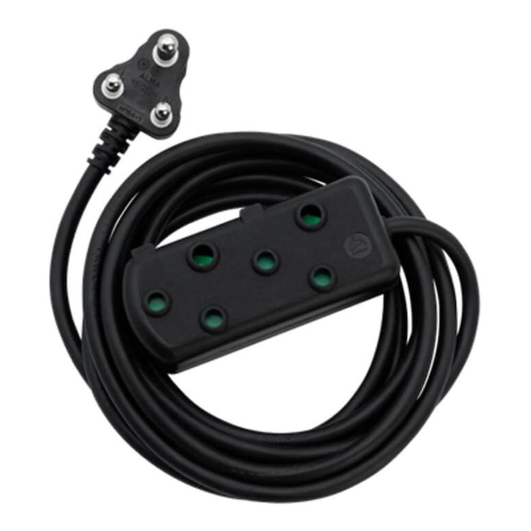 Ellies 10m Side by Side Light Duty Extension Lead Black FELBW2X/10B