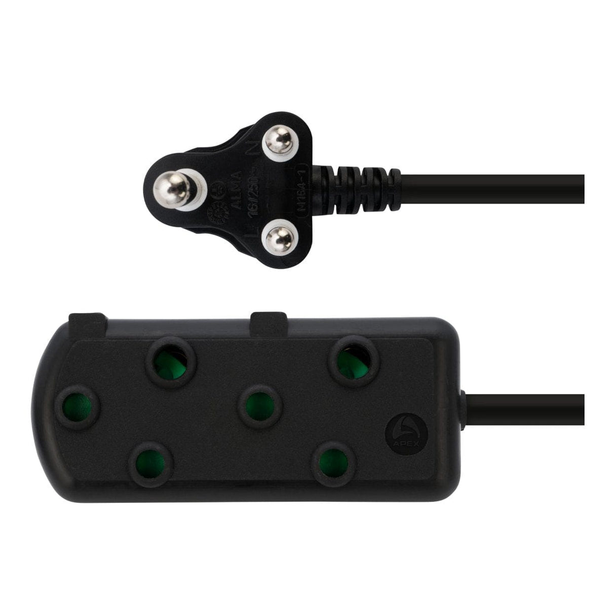 Ellies 20m Side by Side Light Duty Extension Lead Black FELBW2X/20B