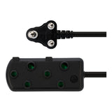 Ellies 20m Side by Side Light Duty Extension Lead Black FELBW2X/20B