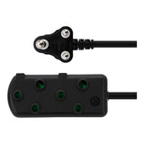 Ellies 3m Side-by-Side Light-Duty Extension Lead Black FELBW2X/3B