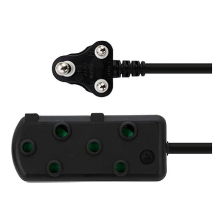 Ellies 3m Side-by-Side Light-Duty Extension Lead Black FELBW2X/3B