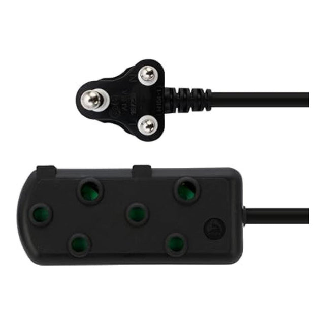 Ellies 3m Side-by-Side Light-Duty Extension Lead Black FELBW2X/3B