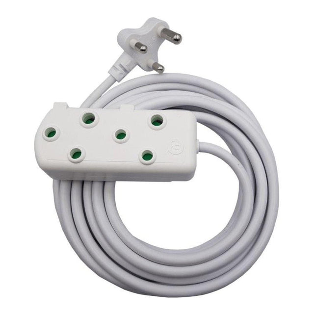Ellies 5m Side-by-Side Light Duty Extension Lead White FELBW2X/5W