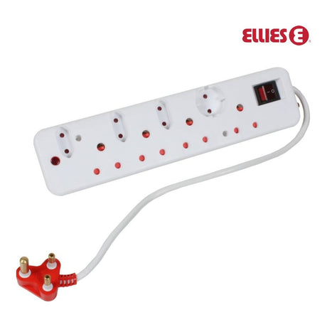Ellies 0.5m 8-way Medium Surge Multiplug White FELP41S