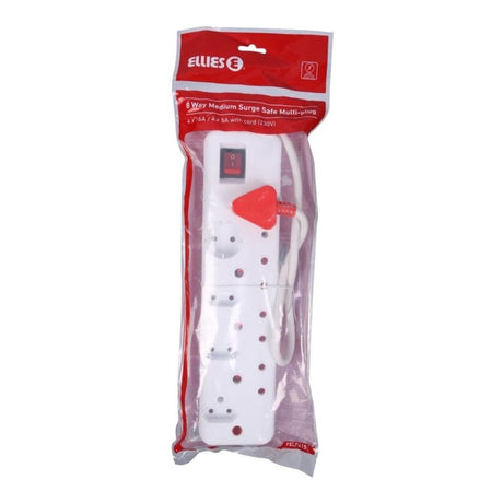 Ellies 0.5m 8-way Medium Surge Multiplug White FELP41S