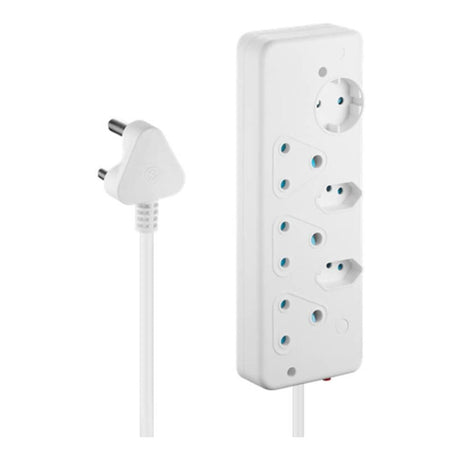 Ellies 6-Way Basic Multiplug White FEM6A